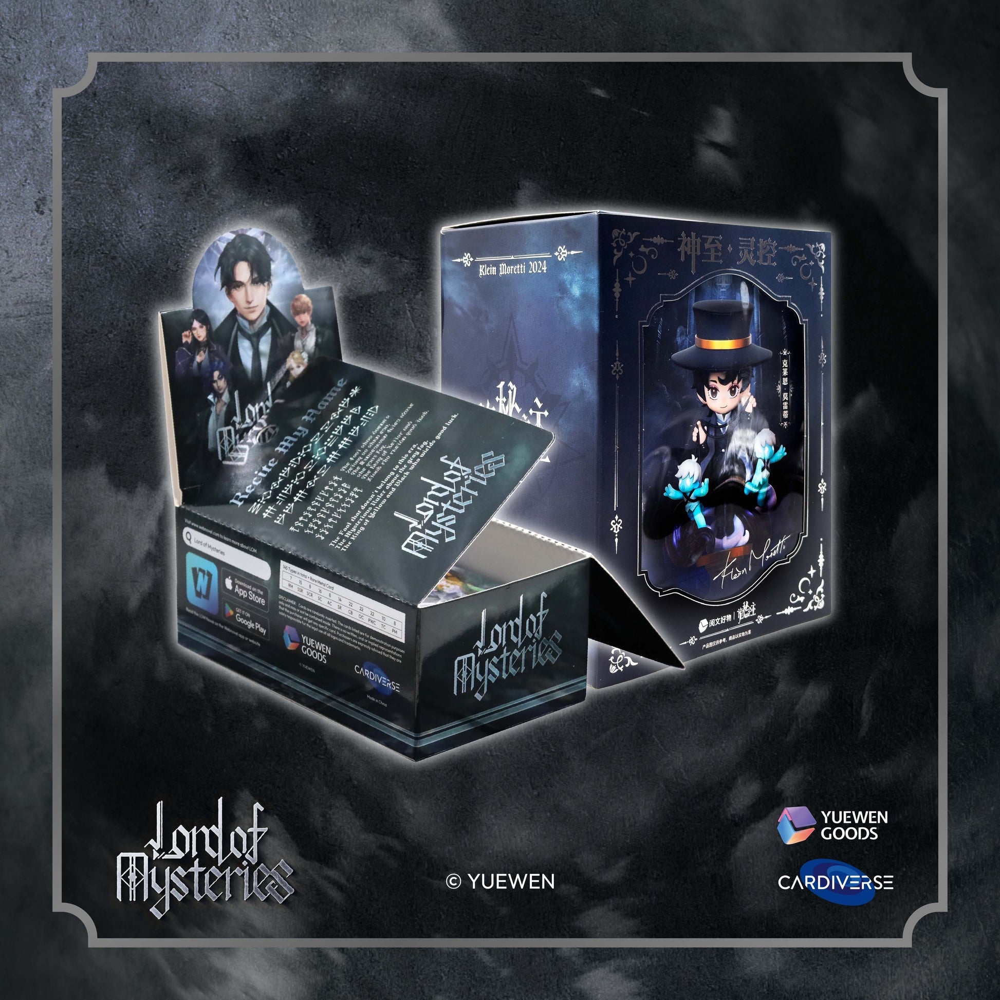 YUEWEN Lord of the Mysteries Hobby Cards and Klein Moretti Figure Bundle - Lord of Mysteries Cards